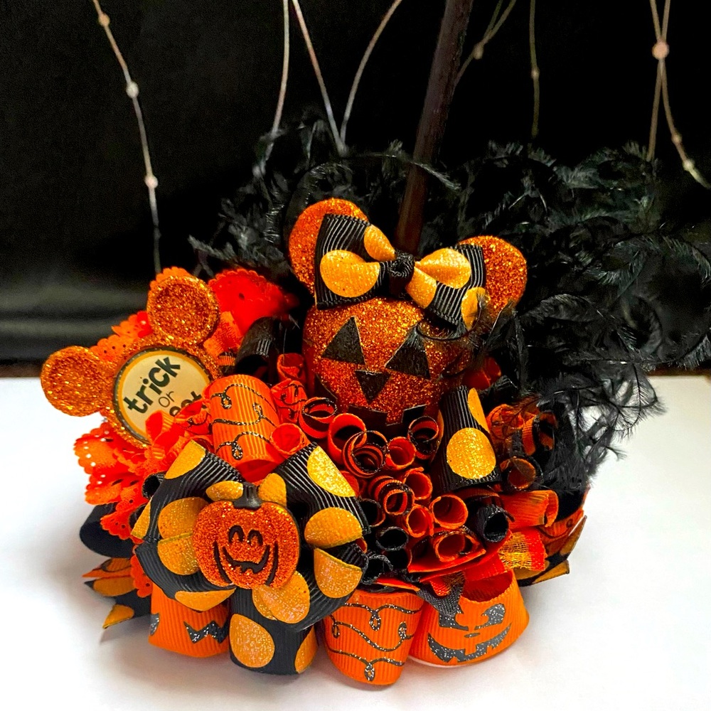 Disney Halloween Mickey Pumpkin Hairbow